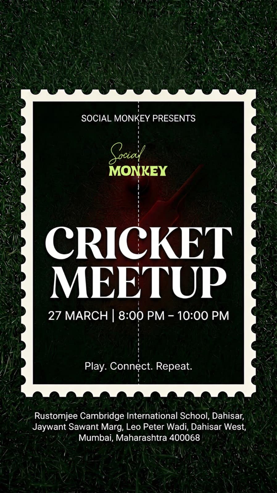 Cricket Night Event Poster