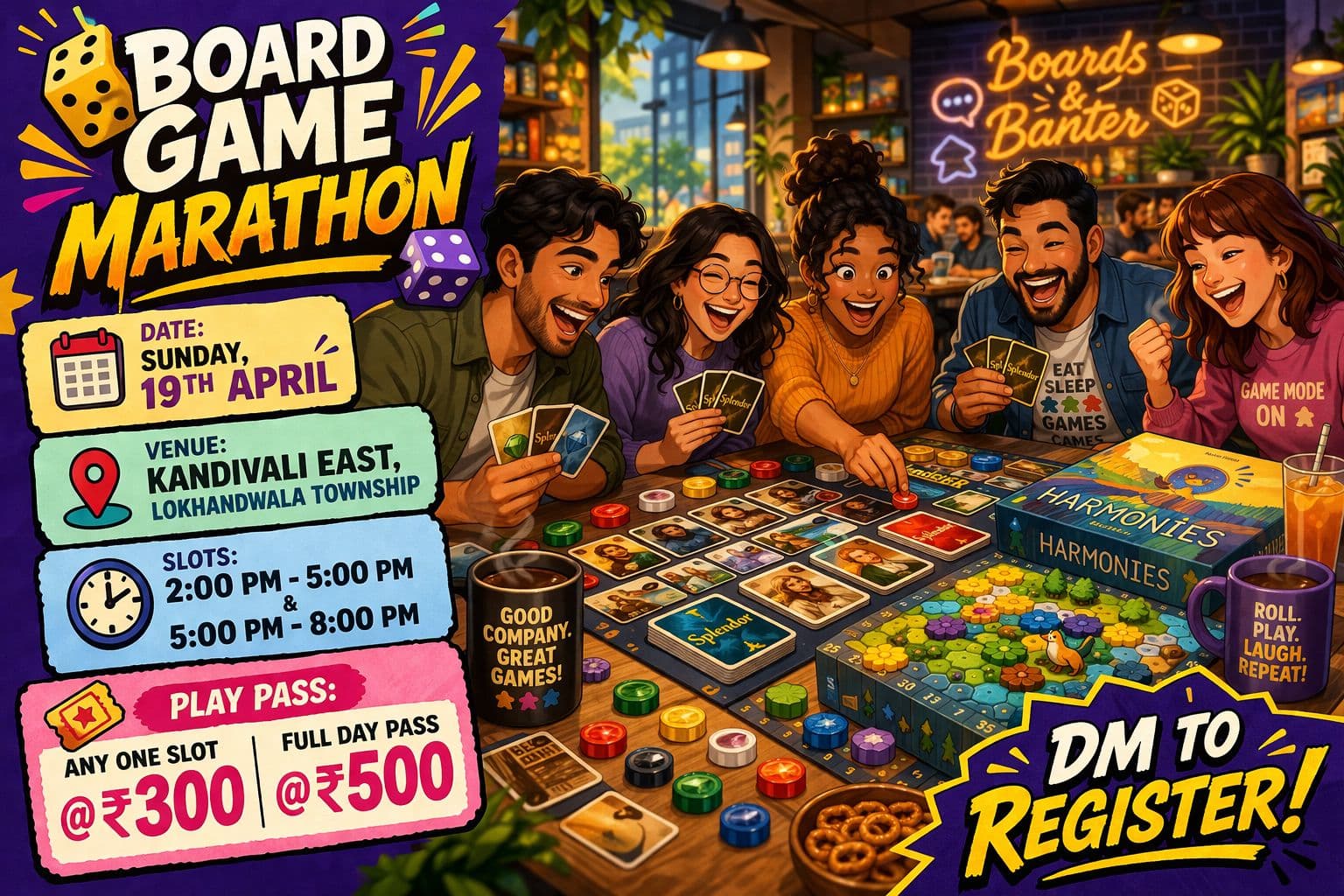 Board Games Marathon Event Poster